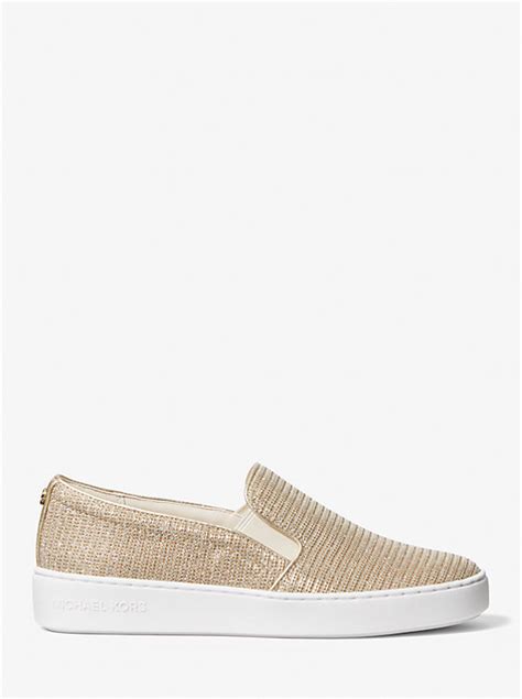 michael kors keaton slip-on glitter|Michael Kors keaton glitter chain.